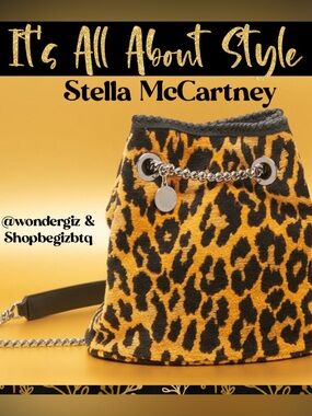 🔥🔥🔥 EUC Stella McCartney Leopard Jacquard Bucket Bag Reduced To Buy Now & Save